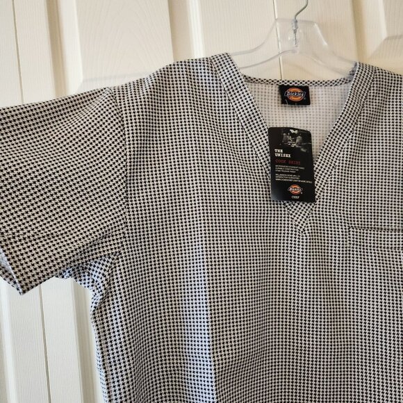 Dickies Unisex Cook Shirt Houndstooth Pattern Size S Microsueded Eversoft Fabric - Picture 5 of 11